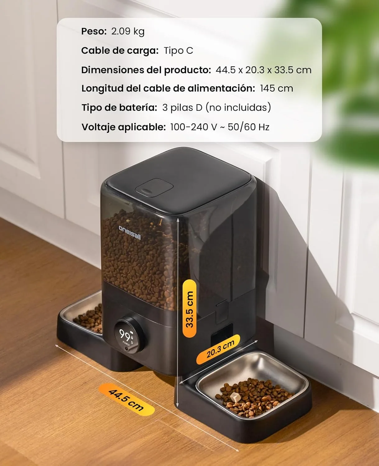 Comedero automático para gatos con wifi